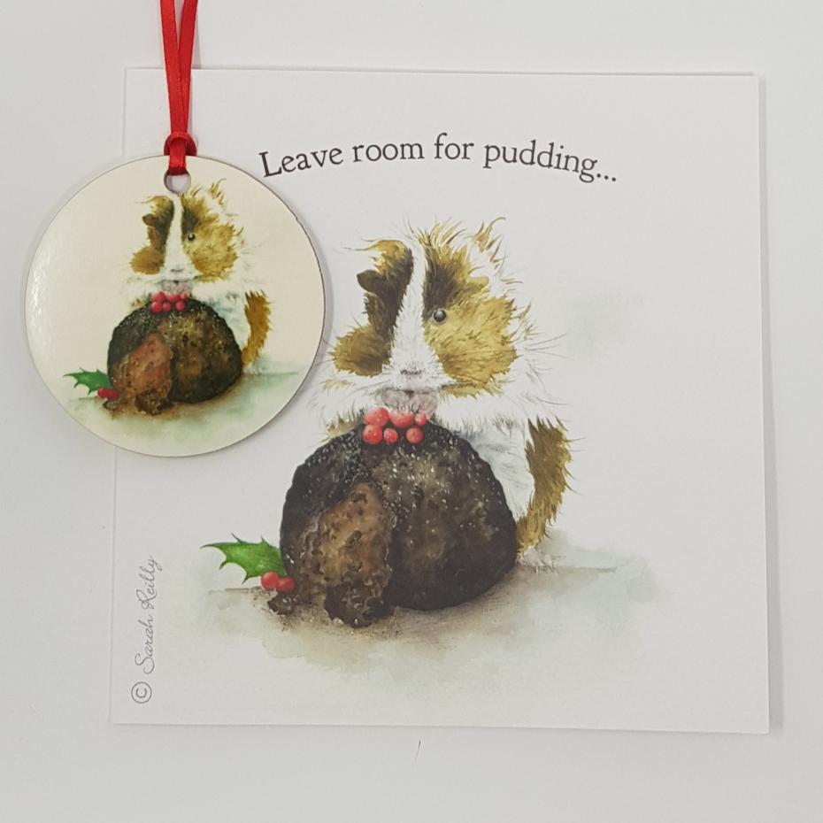 Leave Room for Pudding Bauble Card